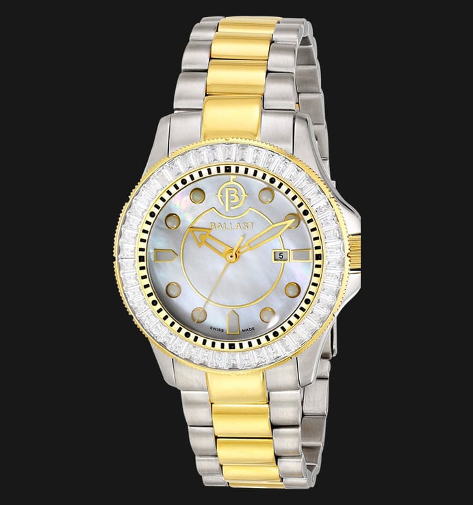 Ballast Vanguard BL-5101-55 Mother Of Pearl Dial Dual Tone Stainless Steel Strap