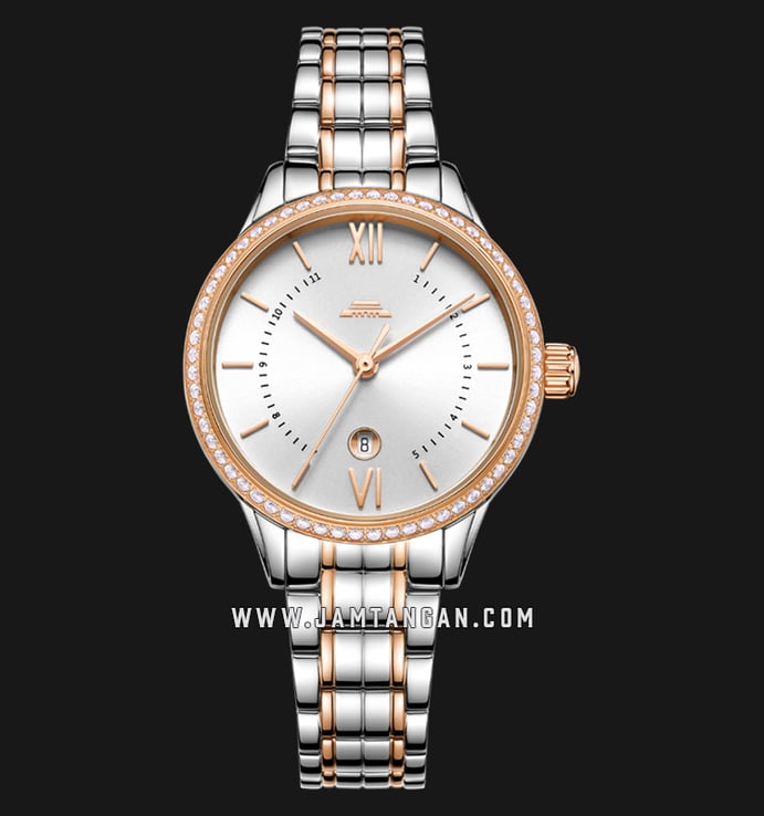 Beijing Classic BL050009 Ladies Silver Dial Dual Tone Stainless Steel Strap