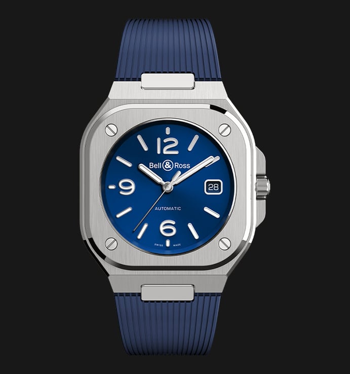 Bell & Ross BR05A-BLU-ST/SRB Automatic Blue Sunray Dial Blue Rubber Strap