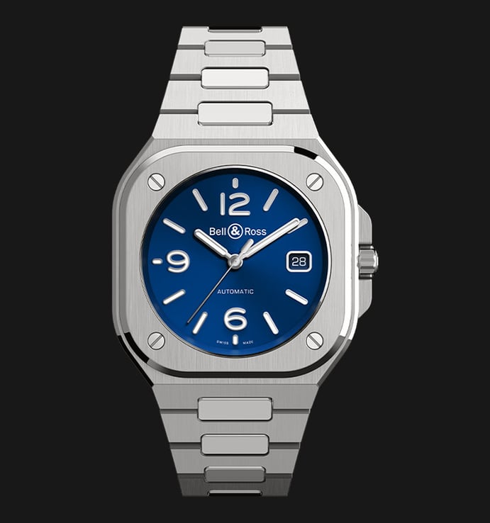 Bell & Ross BR 03-92 BR05A-BLU-ST/SST Automatic Blue Sunray Dial Satin Polished Steel Strap