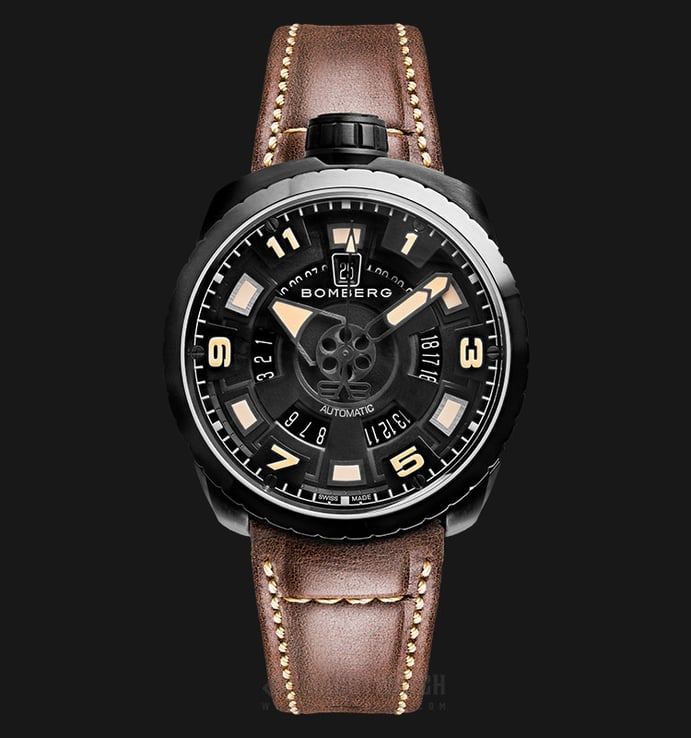Bomberg Bolt-68 Sand Sapphire BS45APBA.045-4.3 Automatic Black Dial Brown Leather Strap