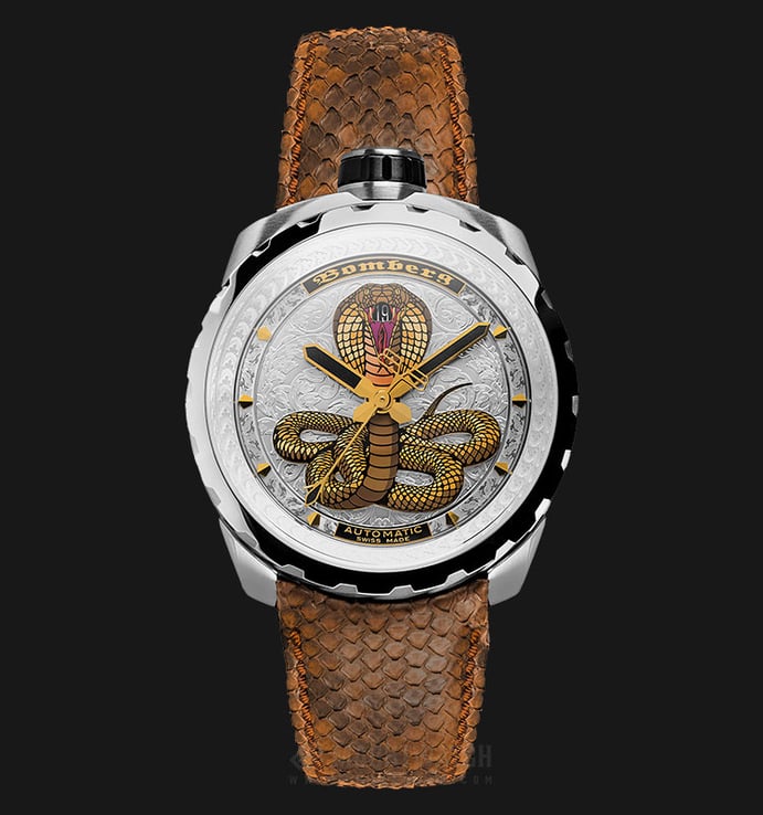 Bomberg Bolt-68 Cobra Steel BS45ASS.043-2.3 Automatic Multicolor Dial Brown Leather Strap