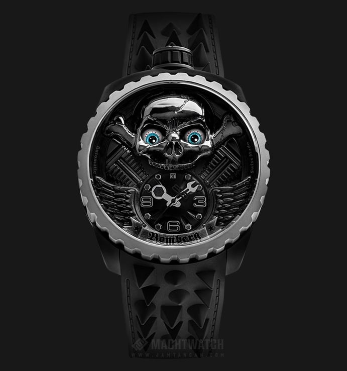 Bomberg Bolt-68 Skull Rider Grey BS47APLG.056-3.3 Automatic Grey Dial Black Leather Strap