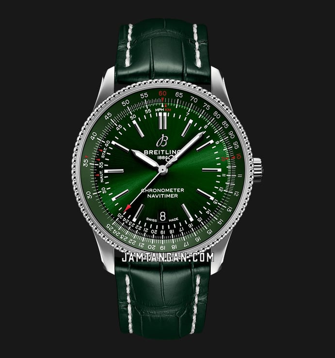 Breitling Navitimer A17326361L1P2 Automatic 41 Green Dial Green Calfskin Leather Strap