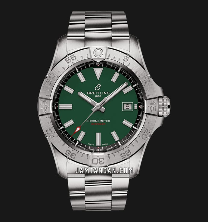Breitling Avenger A17328101L1A1 Automatic 42 Chronometer Green Dial Stainless Steel Strap