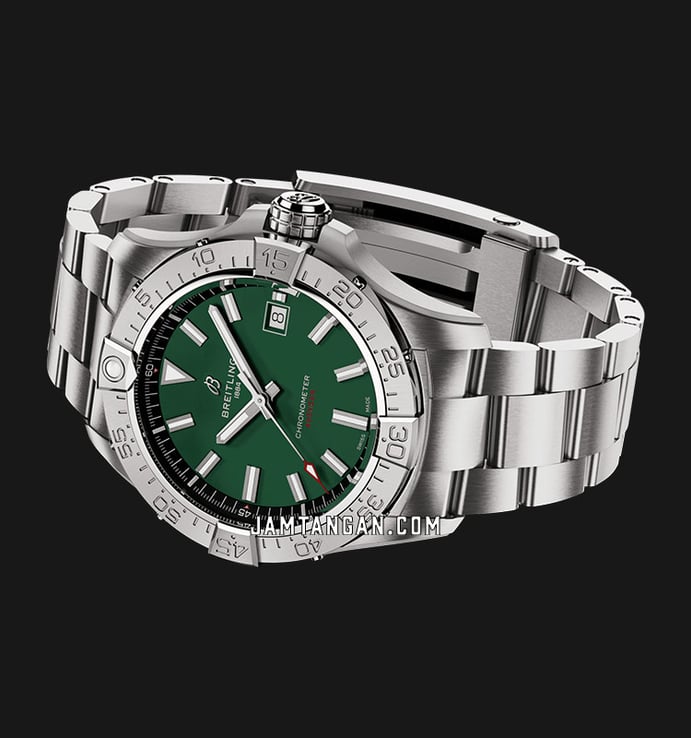 Breitling Avenger A17328101L1A1 Automatic 42 Chronometer Green Dial Stainless Steel Strap