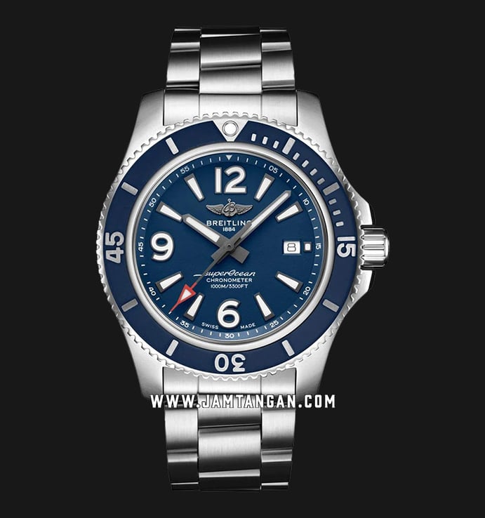 Breitling Superocean A17367D81C1A1 Automatic 44 Chronometer Blue Dial Stainless Steel Strap
