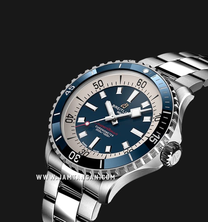 Breitling Superocean A17375E71C1A1 Chronometer Automatic 42 Blue White Dial Stainless Steel Strap