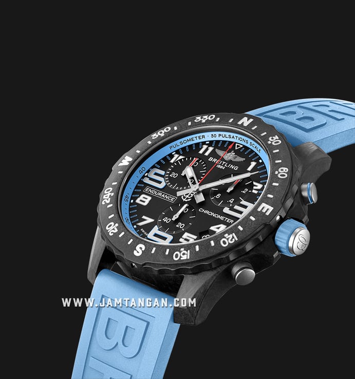 Breitling Professional X82310281B1S1 Endurance Pro Men Chronometer Dual Tone Dial Blue Rubber Strap