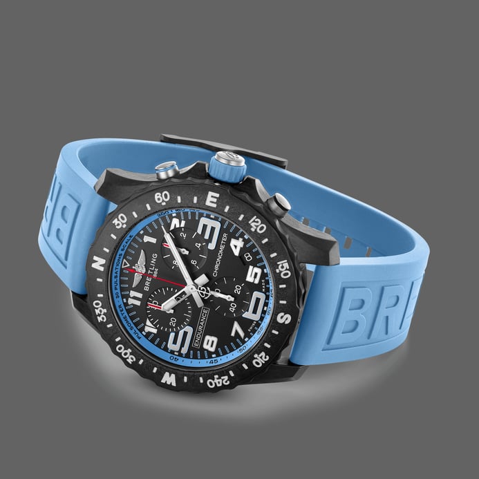 Breitling Professional X82310281B1S1 Endurance Pro Men Chronometer Dual Tone Dial Blue Rubber Strap