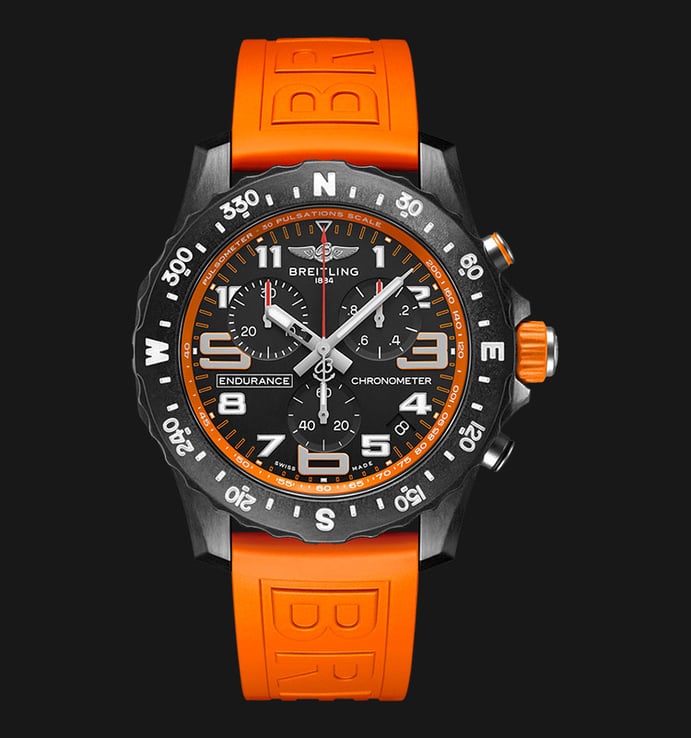 Breitling Professional X82310A51B1S1 Endurance Pro Chronometer Dual Tone Dial Orange Rubber Strap