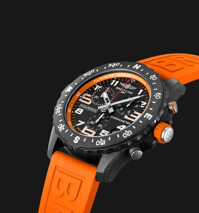 Breitling Professional X82310A51B1S1 Endurance Pro Chronometer Dual Tone Dial Orange Rubber Strap