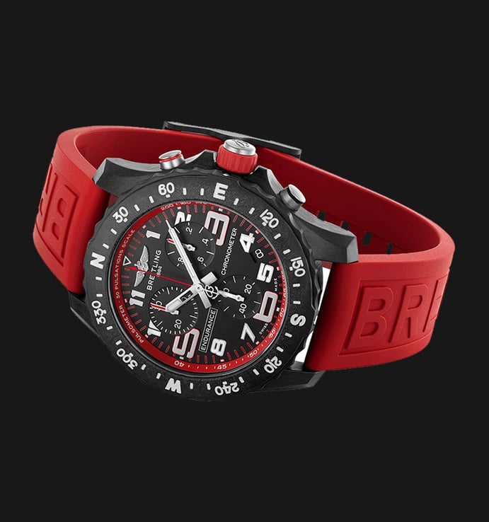 Breitling Professional X82310D91B1S1 Endurance Pro Men Chronometer Dual Tone Dial Red Rubber Strap