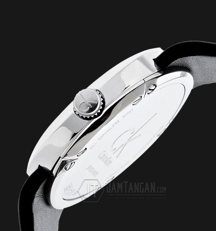 Calvin Klein K0H21120 Trust Silver Dial Black Leather Strap Watch