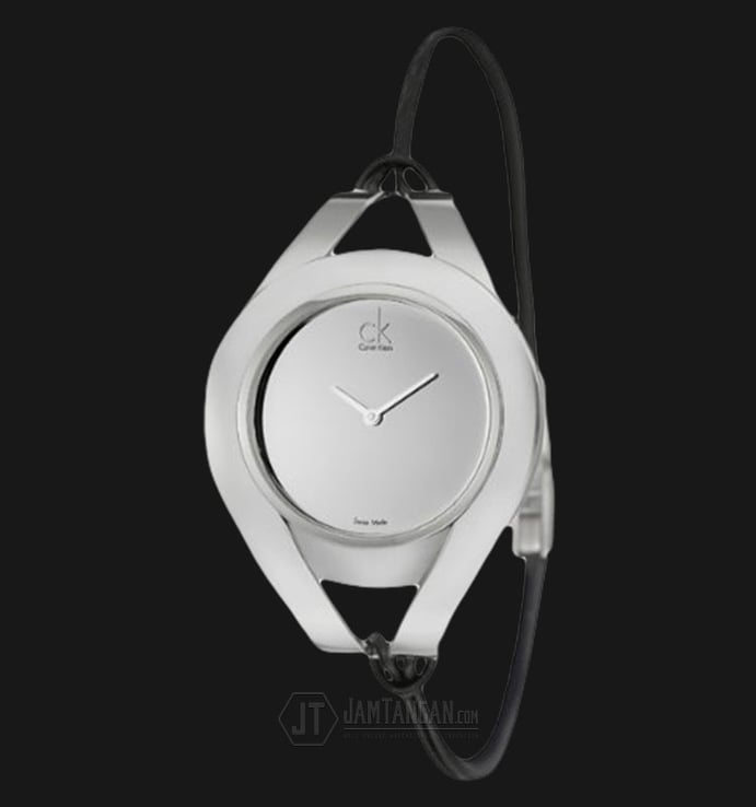 Calvin Klein K1B33108 Sophistication Silver Dial Black Leather Strap Watch