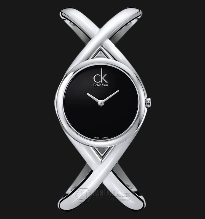 Calvin Klein K2L23102 Enlace Black Dial Stainless Steel Strap Watch
