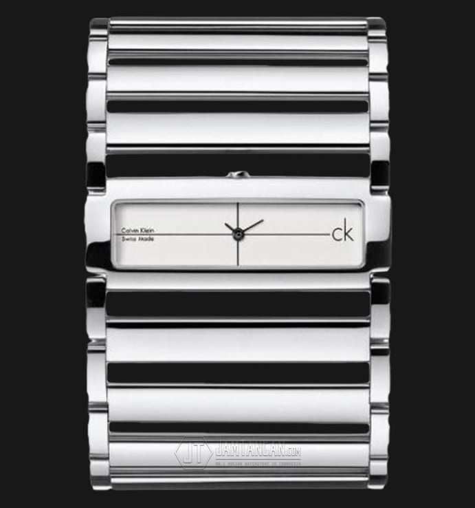 Calvin Klein K4423116 Horizontal Silver Dial Stainless Steel Strap Watch