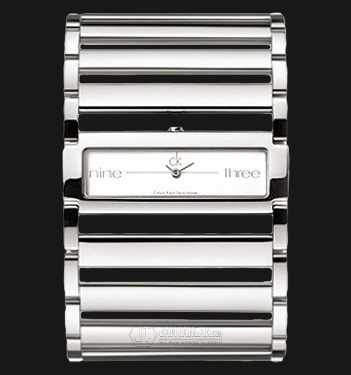 Calvin Klein K4423140 Horizontal Silver Dial Stainless Steel Strap Watch