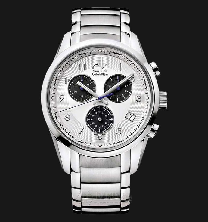 Calvin Klein K9514104 Wingmate White Dial Stainless Steel Strap Watch