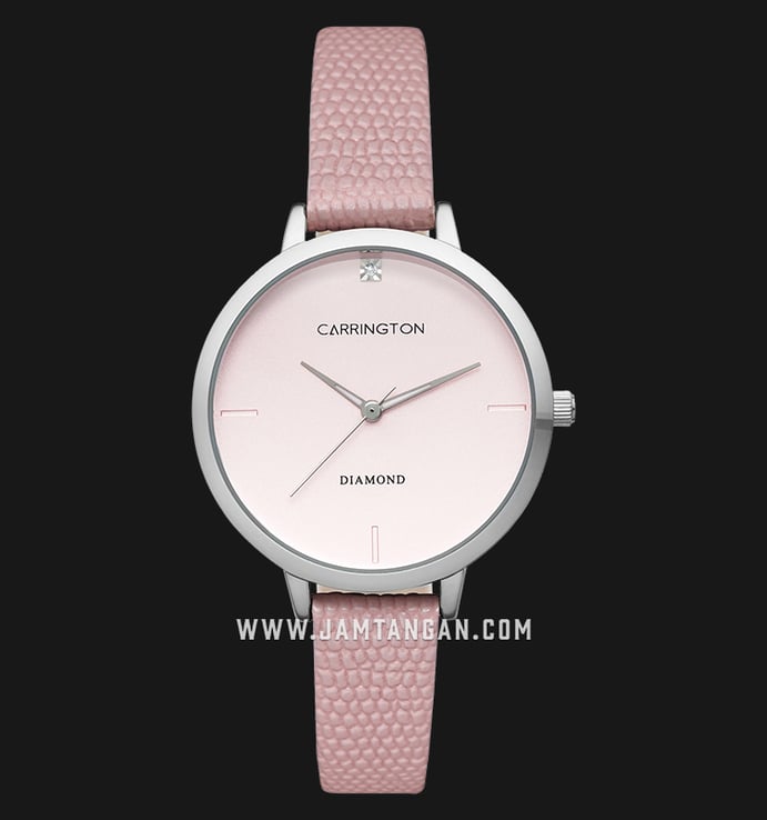 Carrington Claire CT-2013-01 Pink Sandblasted Dial Pink Leather Strap