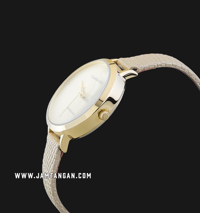Carrington Claire CT-2013-03 Champagne Sandblasted Dial Beige Leather Strap