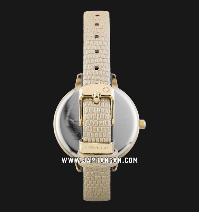 Carrington Claire CT-2013-03 Champagne Sandblasted Dial Beige Leather Strap