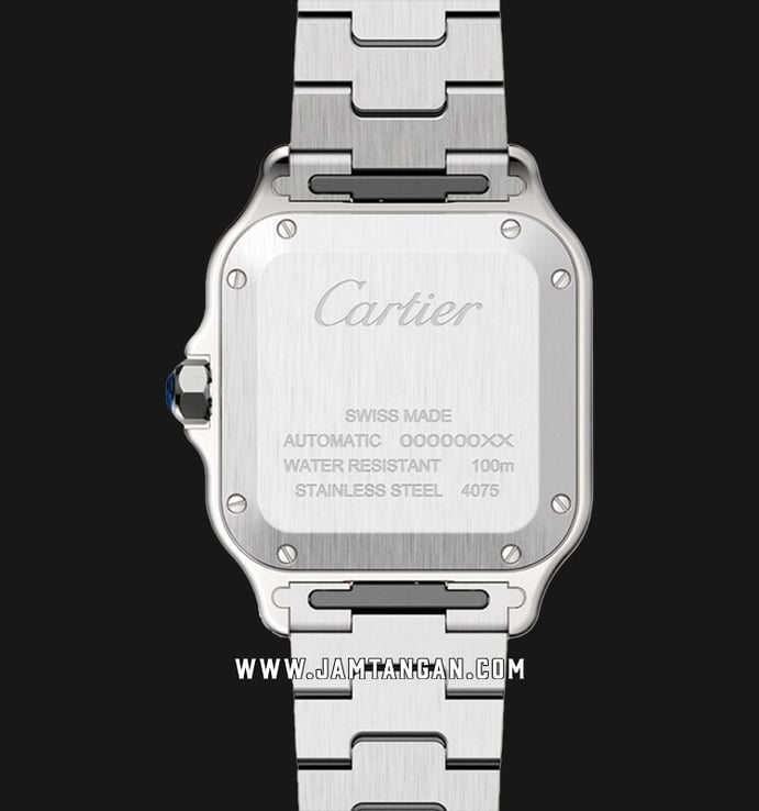 Cartier Santos de Cartier W2SA0016 Ladies Silver Opaline Dial Steel Strap