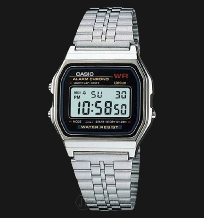 Casio General A159WA-N1DF Retro Digital Dial Stainless Steel Band