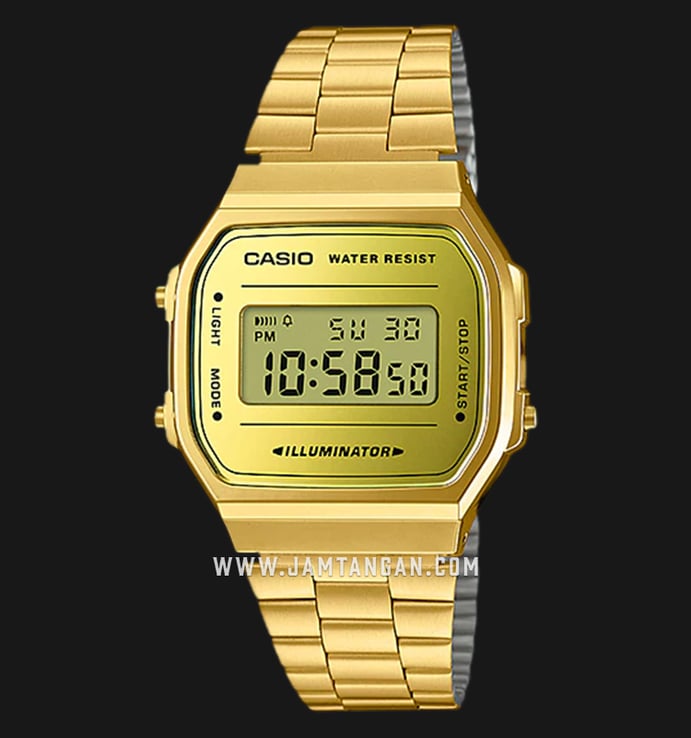Casio A168WEGM-9DF Digital Dial Gold Stainless Steel