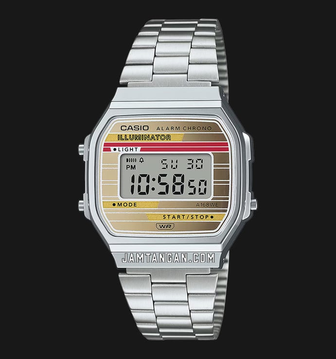 Casio General A168WEHA-9ADF Vintage Heritage Colors Digital Dial Stainless Steel Band