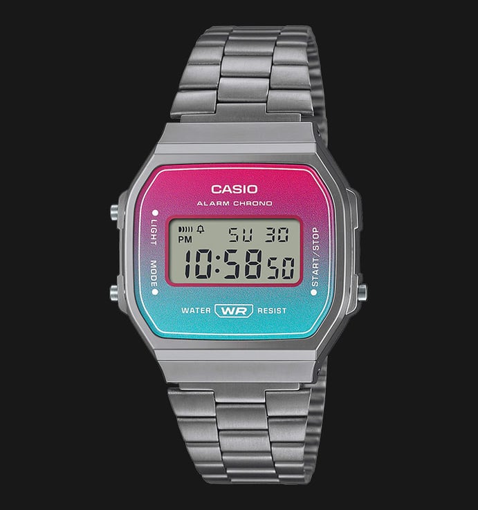 Casio General A168WERB-2ADF Digital Dial Stainless Steel Band