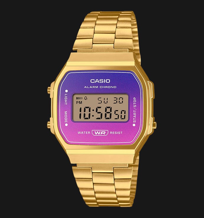Casio General A168WERG-2ADF Digital Dial Gold Stainless Steel Band