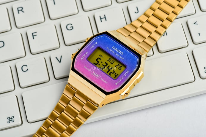 Casio General A168WERG-2ADF Digital Dial Gold Stainless Steel Band