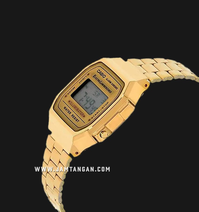 Casio General Retro A168WG-9WDF Digital Dial Gold Tone Stainless Steel Band