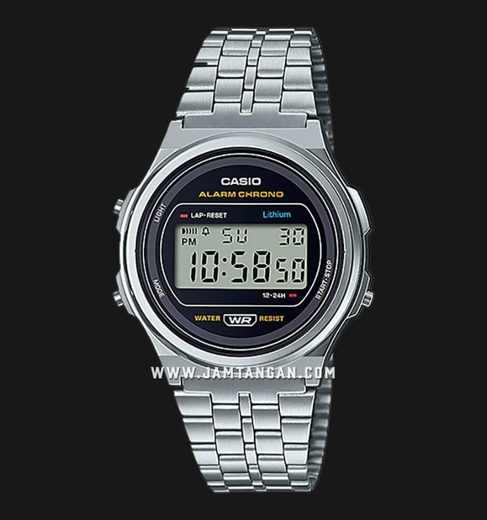 Casio General A171WE-1ADF Digital Dial Stainless Steel Band