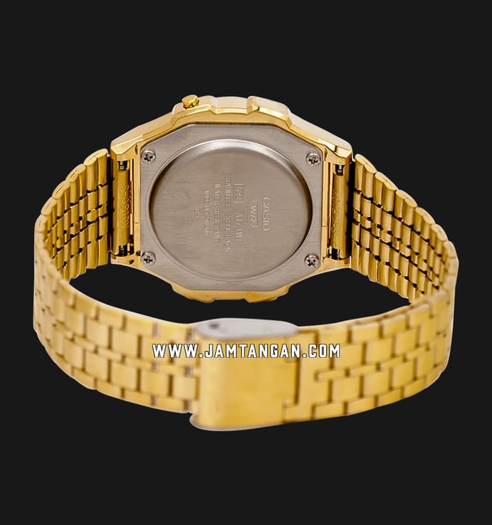 Casio General A171WEG-9ADF Digital Dial Gold Stainless Steel Band