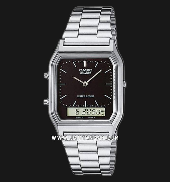 Casio General AQ-230A-1DMQ Digital Analog Dial Stainless Steel Band