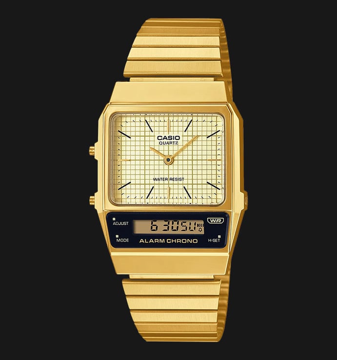 Casio General AQ-800EG-9ADF Light Gold Dial Gold Stainless Steel Band