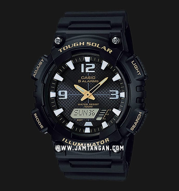 Casio General AQ-S810W-1BVDF Solar Powered Water Resistant 100M Black Resin Band