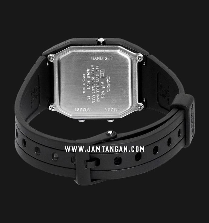 Casio General AW-48HE-1AVDF Digital Analog Dial Black Resin Strap Watch