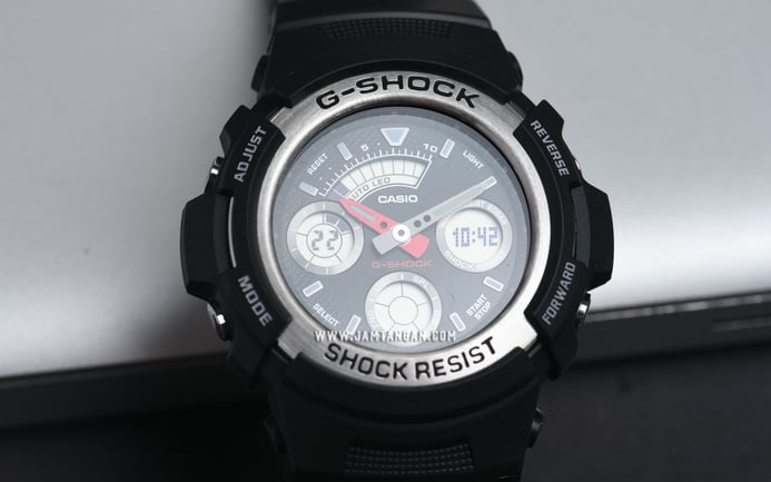 Casio G-Shock AW-590-1ADR Men Digital Analog Black Resin Band
