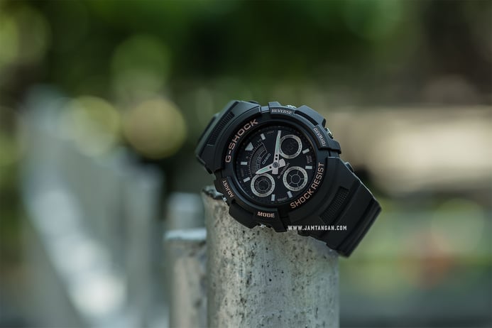 Casio G-Shock Special Color Models AW-591GBX-1A4DR Black Digital Analog Dial Black Resin Band