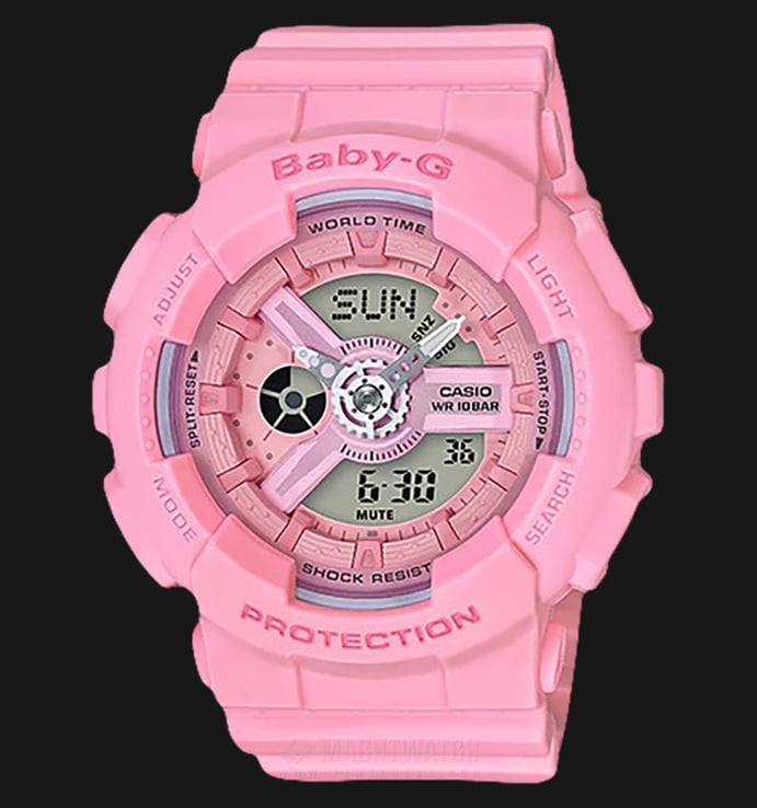 Casio Baby-G BA-110-4A1DR Pink Bouquet Collection Digital Analog Dial Pink Resin Band