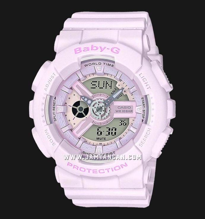 Casio Baby-G BA-110-4A2DR Pink Bouquet Collection Digital Analog Dial Soft Pink Resin Band