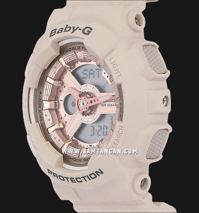 Casio Baby-G BA-110CP-4ADR Special Color Models Digital Analog Dial Light Biege Resin Band
