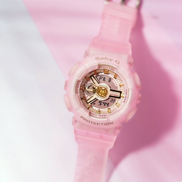 Casio Baby-G BA-110SC-4ADR Spring And Summer Digital Analog Dial Pink Resin Band