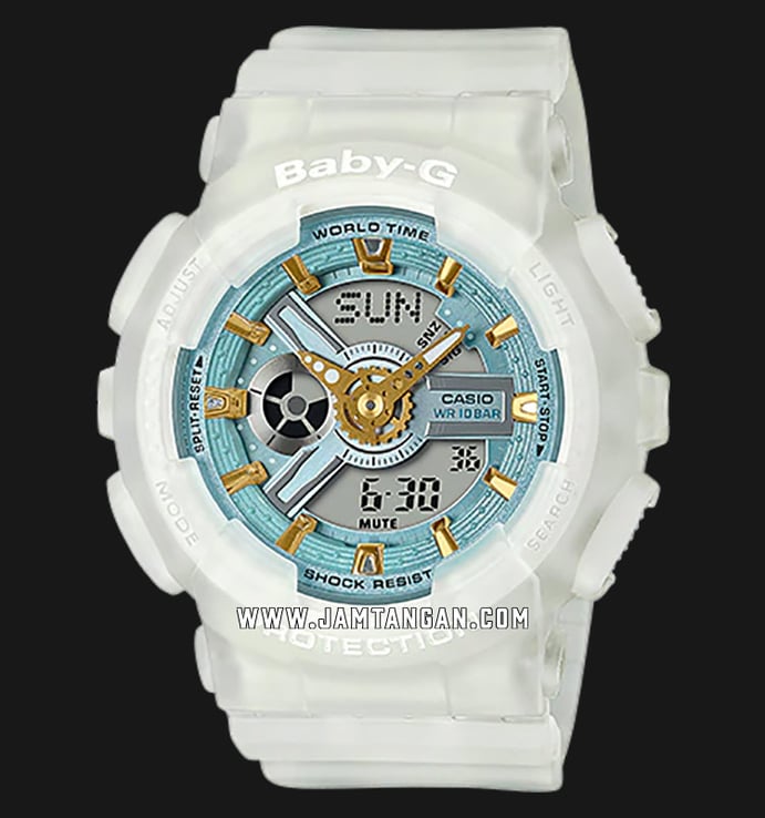 Casio Baby-G BA-110SC-7ADR Spring And Summer Digital Analog Dial White Resin Band