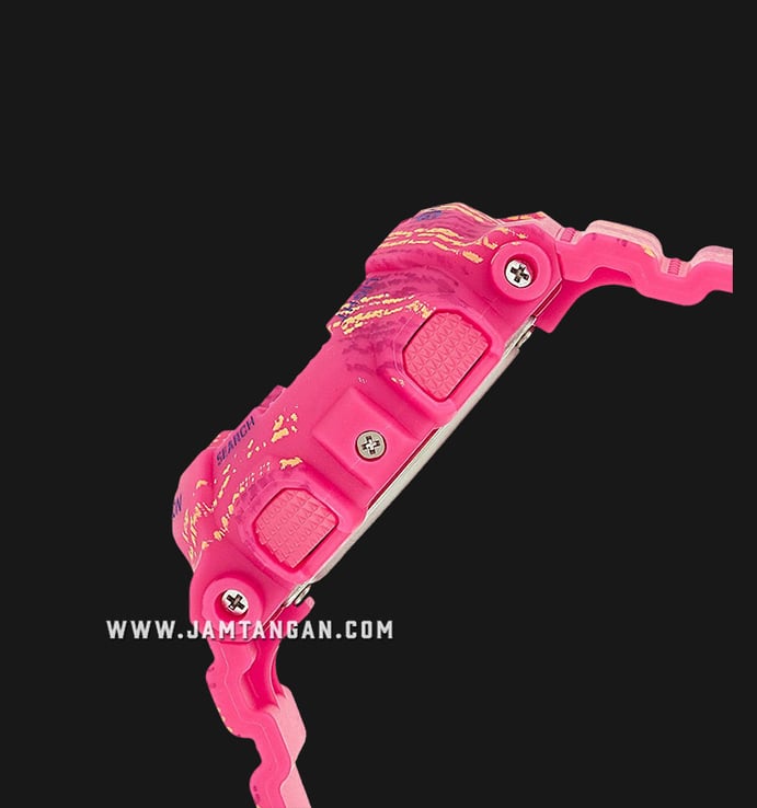 Casio Baby-G BA-110TX-4ADR Mist Texture Scratch Pattern Digital Analog Dial Pink Resin Band