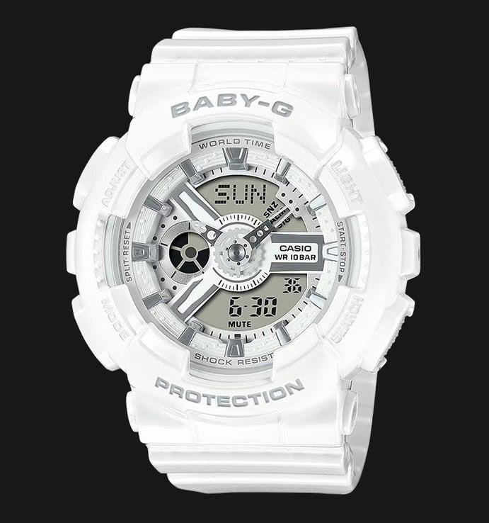 Casio Baby-G BA-110X-7A3DR Digital Analog Dial White Resin Band