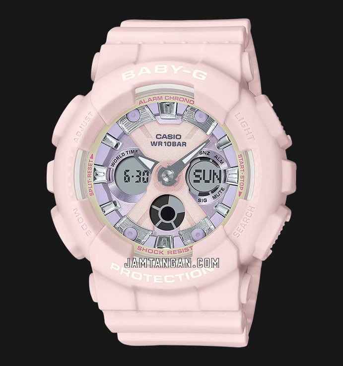 Casio Baby-G BA-130WP-4ADR Special Color Ladies Digital Analog Dial Pink Icy Pastel Resin Band
